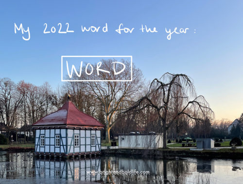 lake and boathouse with overlay text "my 2022 word for the year - Word"
