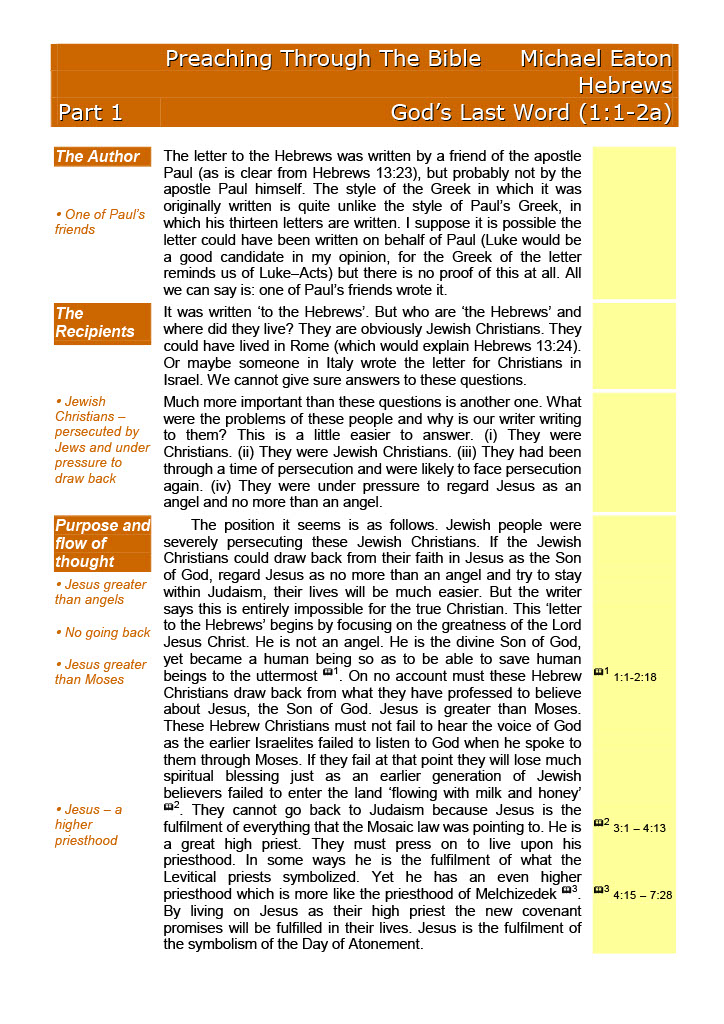 My favourite Bible reading resources: Preaching through the Bible by Michael Eaton